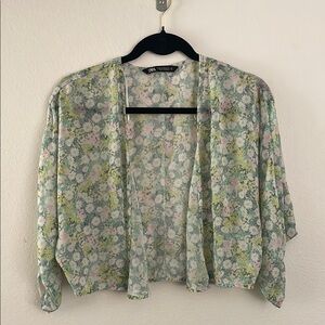Zara Floral Cardigan - Green, Pink, White